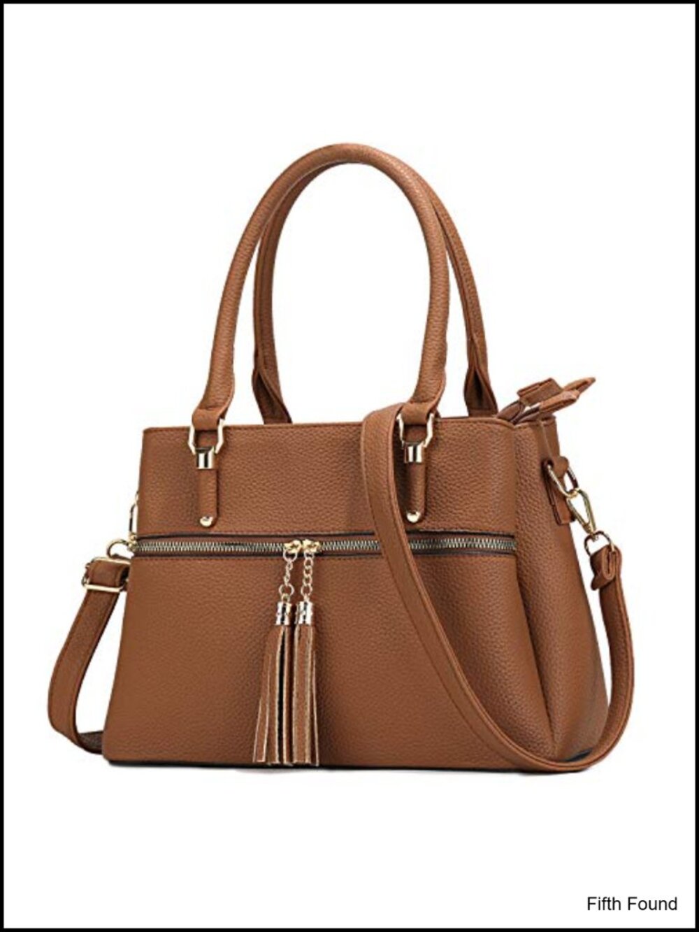 PU Leather Satchel Top Handle Handbag Medium Purse with 3 Compartments